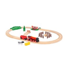 BRIO World - 36029 - Circuit Campagne Locomotive a piles - Coffret de