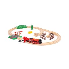 BRIO World - 36029 - Circuit Campagne Locomotive a piles - Coffret de