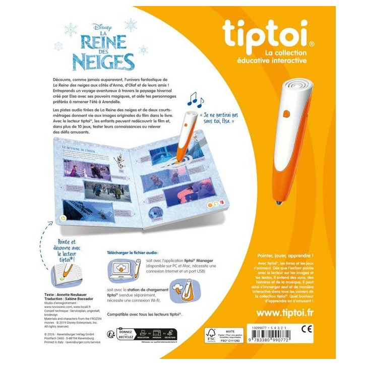 Ravensburger - tiptoi - Livre interactif - La Reine des neiges - Jeu éducatif électronique, sans écran - des 4 ans - 13099077