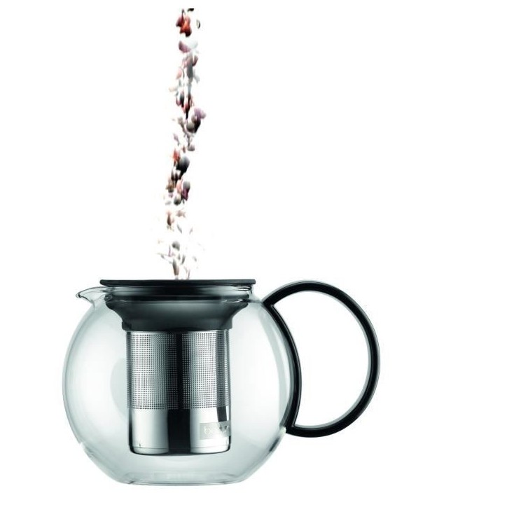 ASSAM - Théiere a piston BODUM , couvercle plastique, filtre en inox, 0.5 l