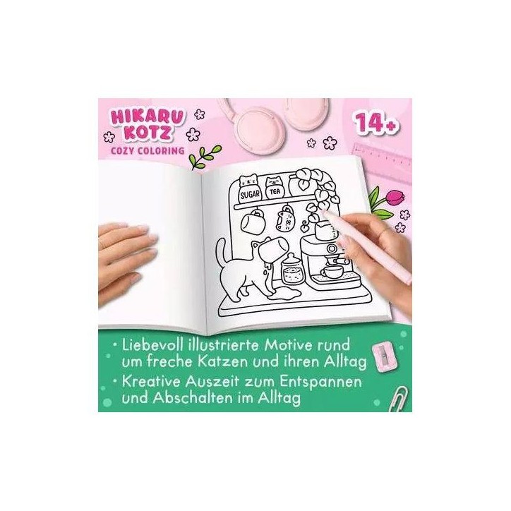 Ravensburger – Cozy coloring – Naughty cats – Coloriage adulte – Activité détente et créative – 48135