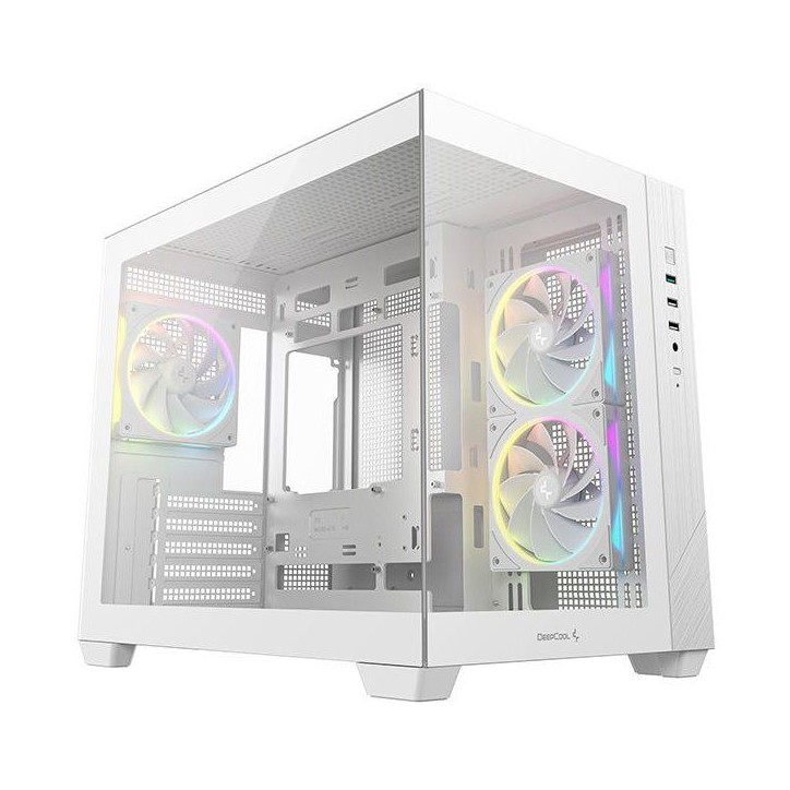 Boîtier PC - DEEPCOOL - CG330 - Mini tour - Format Micro-ATX - 3 ventilateurs ARGB inclus - Blanc