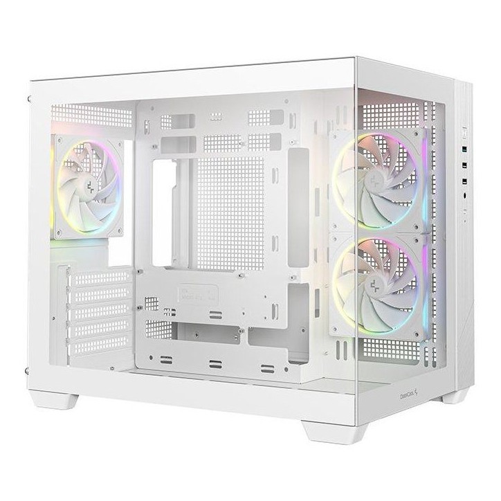 Boîtier PC - DEEPCOOL - CG330 - Mini tour - Format Micro-ATX - 3 ventilateurs ARGB inclus - Blanc