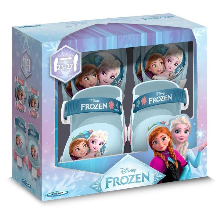 Set patins a roulettes et protections - LA REINE DES NEIGE - RN246035 - Avec coudieres et genouilleres - Bleu