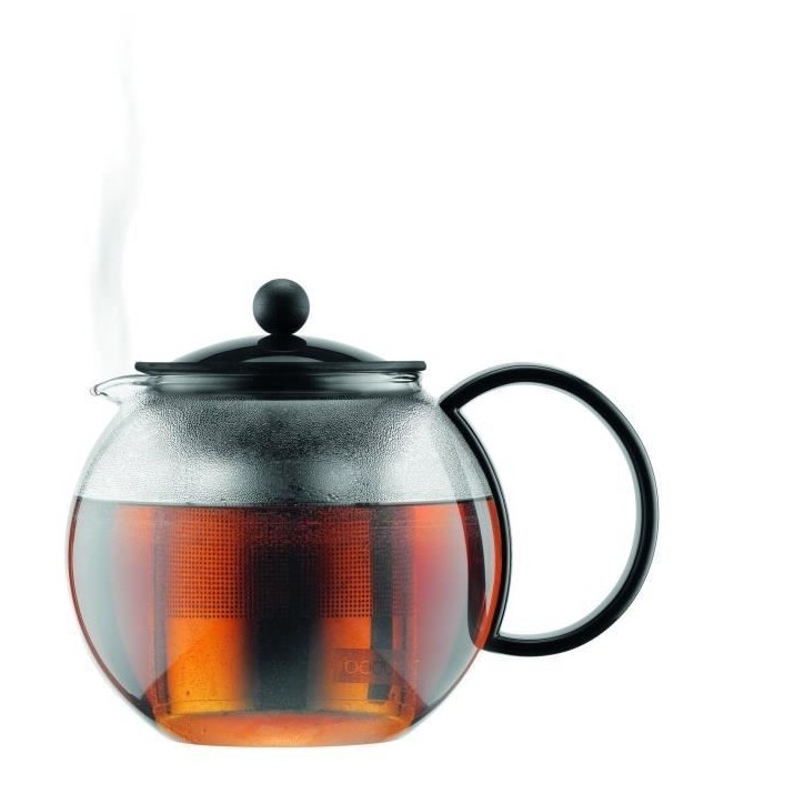ASSAM - Théiere a piston BODUM , couvercle plastique, filtre en inox, 0.5 l