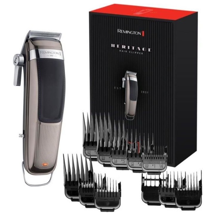 Tondeuse Cheveux Professionnelle Remington HC9100 Heritage - Lames Amovibles et Lavables - 11 Sabots Tondeuse Cheveux Professionnelle Remington HC9100 Heritage - Lames Amovibles et Lavables - 11 Sabots