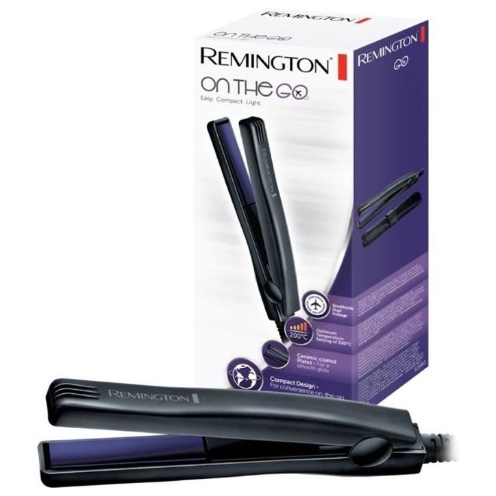 Remington S2880 Fer a Lisser Mini Lisseur de Voyage Advanced Ceramic On The Go, Taille Ultra Compacte Remington S2880 Fer a Lisser Mini Lisseur de Voyage Advanced Ceramic On The Go, Taille Ultra Compacte