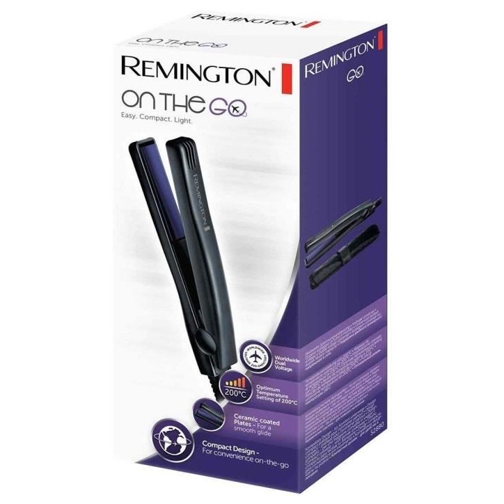 Remington S2880 Fer a Lisser Mini Lisseur de Voyage Advanced Ceramic On The Go, Taille Ultra Compacte Remington S2880 Fer a Lisser Mini Lisseur de Voyage Advanced Ceramic On The Go, Taille Ultra Compacte