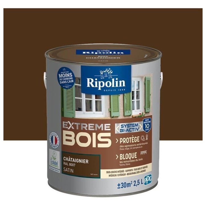 Peinture Extreme bois - Châtaignier satin - RIPOLIN - 2,5 L Peinture Extreme bois - Châtaignier satin - RIPOLIN - 2,5 L