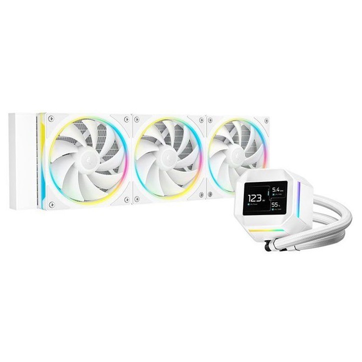 DEEPCOOL - R-LM360-WHDMMC-1 - Watercooling - 360mm AIO - Ecran IPS 2,4 pouces - Blanc - Pompe 6eme génération - 2500 a 3400 tr DEEPCOOL - R-LM360-WHDMMC-1 - Watercooling - 360mm AIO - Ecran IPS 2,4 pouces - Blanc - Pompe 6eme génération - 2500 a 3400 tr