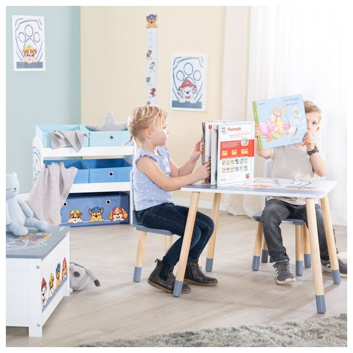 Set table et 2 chaises pour enfant - ROBA - Pat'Patrouille - Pieds en bois massif - Blanc / Ciel / Naturel Set table et 2 chaises pour enfant - ROBA - Pat'Patrouille - Pieds en bois massif - Blanc / Ciel / Naturel