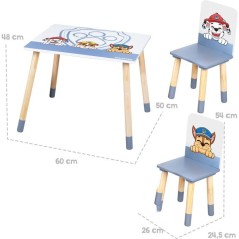 Set table et 2 chaises pour enfant - ROBA - Pat'Patrouille - Pieds en