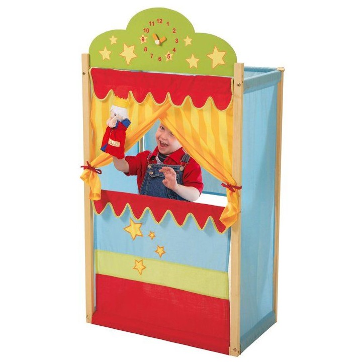 Théâtre de marionnettes - ROBA - Cadre en bois massif - Univers Cirque - Des 3 ans