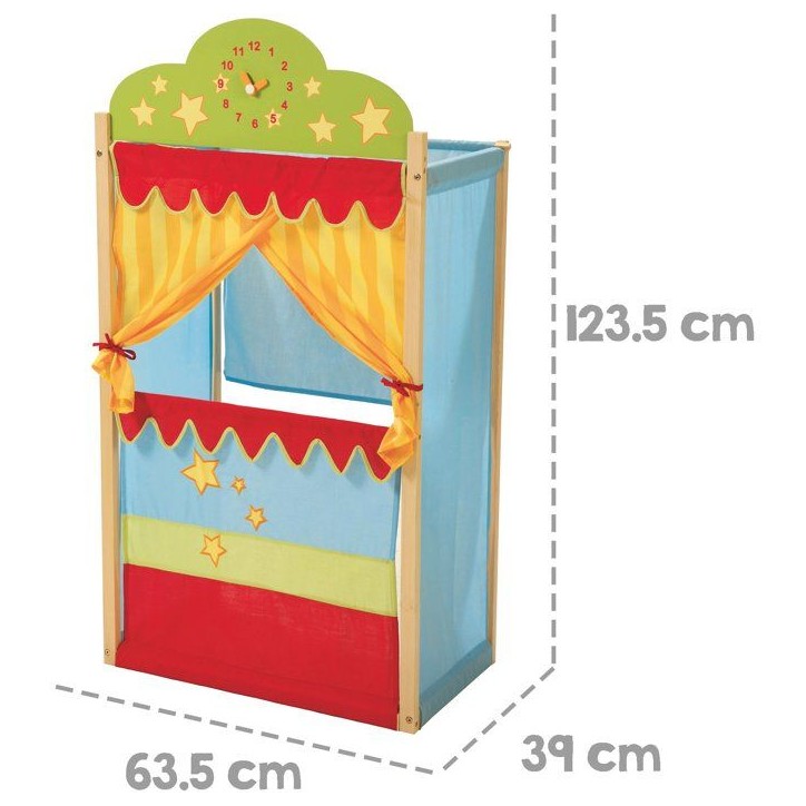 Théâtre de marionnettes - ROBA - Cadre en bois massif - Univers Cirque - Des 3 ans