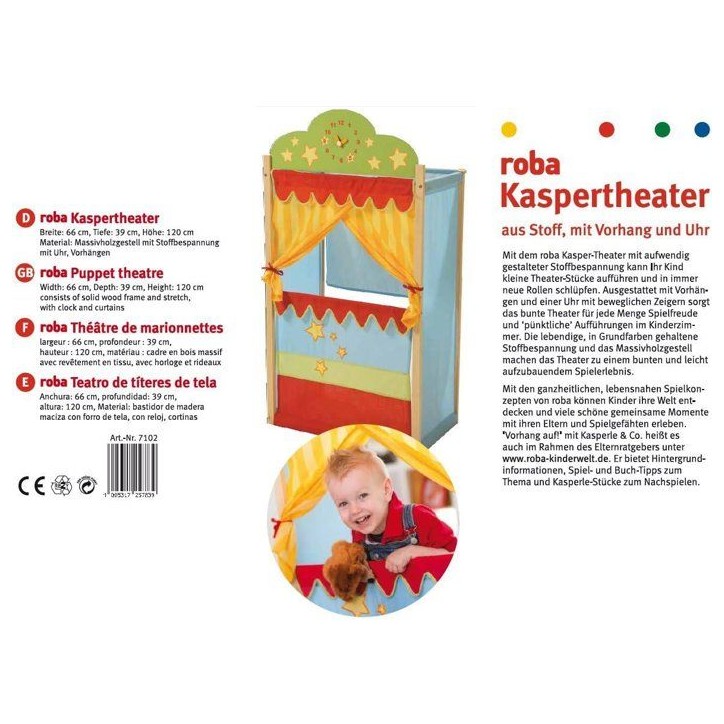 Théâtre de marionnettes - ROBA - Cadre en bois massif - Univers Cirque - Des 3 ans