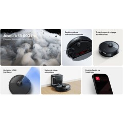 Robot aspirateur laveur - ROBOROCK Q7 Pro Max+ Black - Autonomie longue durée - Aspiration 13 000 Pa - Station de vidage automa