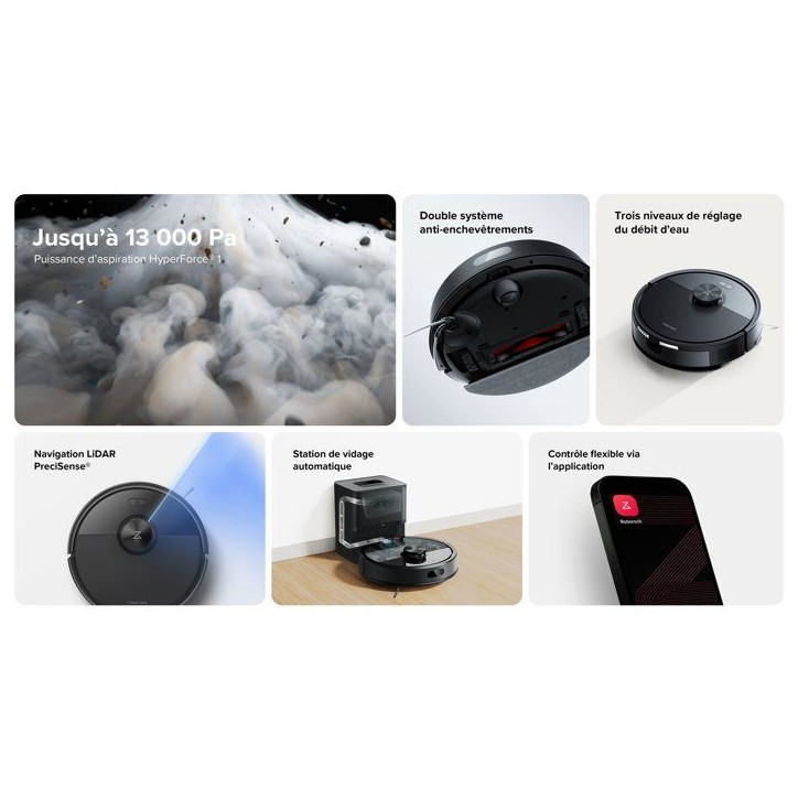 Robot aspirateur laveur - ROBOROCK Q7 Pro Max+ Black - Autonomie longue durée - Aspiration 13 000 Pa - Station de vidage automa Robot aspirateur laveur - ROBOROCK Q7 Pro Max+ Black - Autonomie longue durée - Aspiration 13 000 Pa - Station de vidage automa