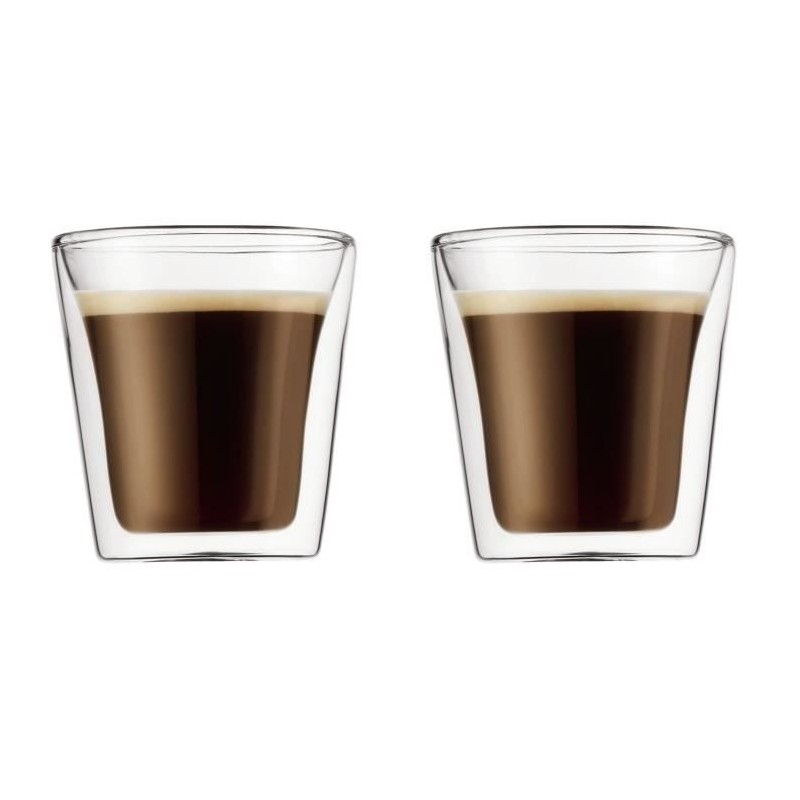 Set 2 verres - BODUM - Canteen - Double paroi - 0.1 l - Transparent Set 2 verres - BODUM - Canteen - Double paroi - 0.1 l - Transparent