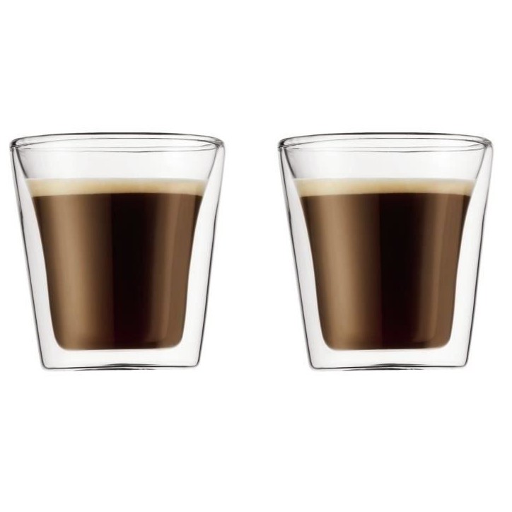 Set 2 verres - BODUM - Canteen - Double paroi - 0.1 l - Transparent Set 2 verres - BODUM - Canteen - Double paroi - 0.1 l - Transparent