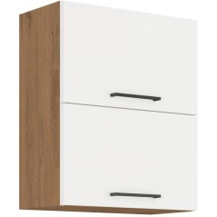 ROCK - Meuble haut - Mélaminé chene Lancelot et Blanc brillant - 60