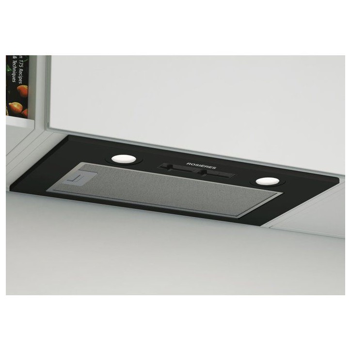 Hotte groupe filtrant - ROSIERES RHG580/1PN/1 - 3 vitesses - L 52cm - Noir et Inox Hotte groupe filtrant - ROSIERES RHG580/1PN/1 - 3 vitesses - L 52cm - Noir et Inox