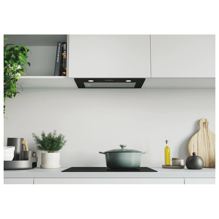 Hotte groupe filtrant - ROSIERES RHG580/1PN/1 - 3 vitesses - L 52cm - Noir et Inox Hotte groupe filtrant - ROSIERES RHG580/1PN/1 - 3 vitesses - L 52cm - Noir et Inox