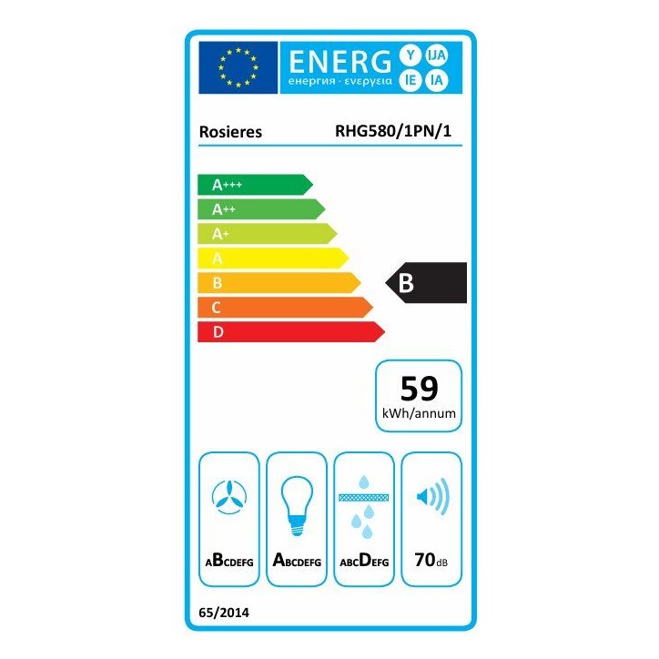 Hotte groupe filtrant - ROSIERES RHG580/1PN/1 - 3 vitesses - L 52cm - Noir et Inox Hotte groupe filtrant - ROSIERES RHG580/1PN/1 - 3 vitesses - L 52cm - Noir et Inox