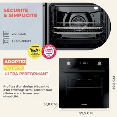 Four encastrable Pyrolyse + Chaleur pulsée + Vapeur Easy Steam - ROSI