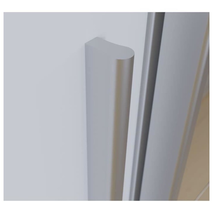 Armoire NARAGO - Décor Blanc mat - 2 portes coulissantes + miroir + 2 portes battantes + 2 penderies - L270 x P61 x H210 cm Armoire NARAGO - Décor Blanc mat - 2 portes coulissantes + miroir + 2 portes battantes + 2 penderies - L270 x P61 x H210 cm
