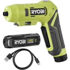 RYOBI Tournevis électrique 4V USB Lithium - batterie 2Ah + chargeur -