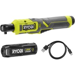 RYOBI Clé a cliquet 4V USB Lithium mécanique - batterie 2Ah + charge