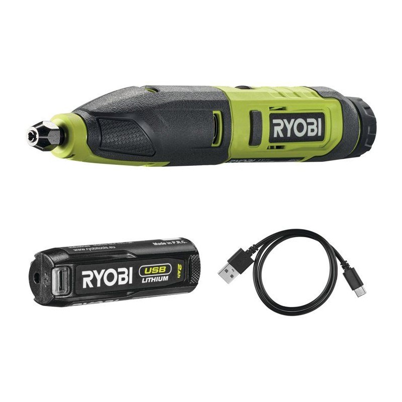 RYOBI Outil de sculpture 4V USB Lithium - batterie 2Ah + chargeur - RP