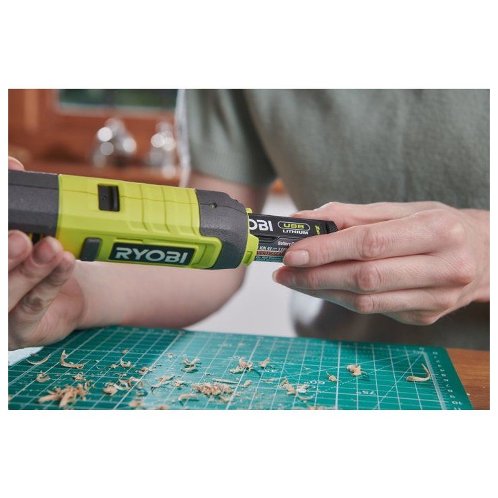 RYOBI Outil de sculpture 4V USB Lithium - batterie 2Ah + chargeur - RPC4-120G RYOBI Outil de sculpture 4V USB Lithium - batterie 2Ah + chargeur - RPC4-120G