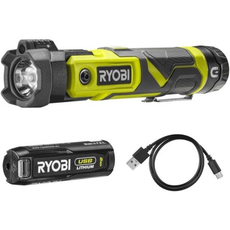 RYOBI Lampe torche 4V USB Lithium - batterie 2Ah + chargeur - RLP4-120