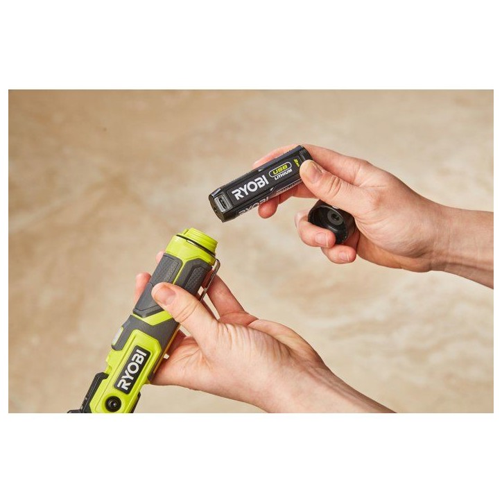 RYOBI Lampe torche 4V USB Lithium - batterie 2Ah + chargeur - RLP4-120G RYOBI Lampe torche 4V USB Lithium - batterie 2Ah + chargeur - RLP4-120G