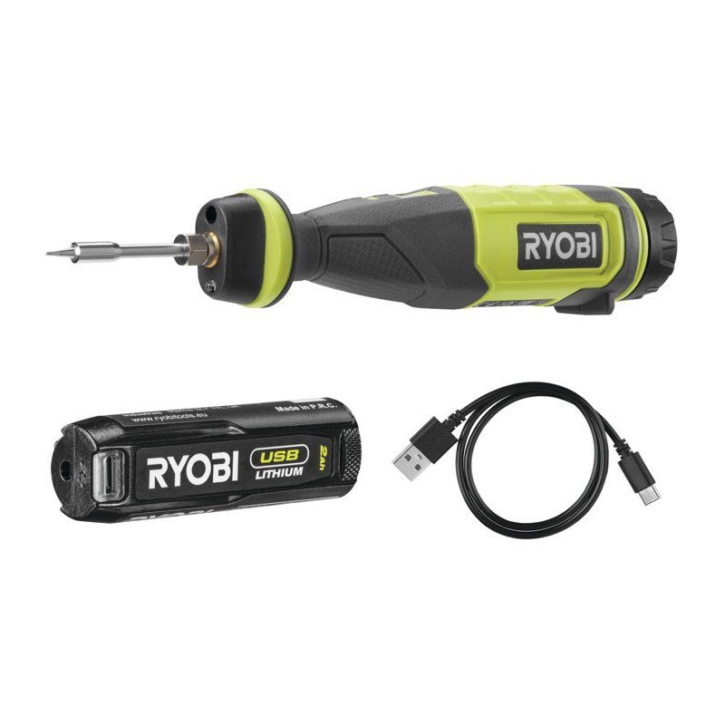 RYOBI Fer a souder 4V USB Lithium - batterie 2Ah + chargeur - RSI4-120