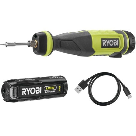 RYOBI Fer a souder 4V USB Lithium - batterie 2Ah + chargeur - RSI4-120