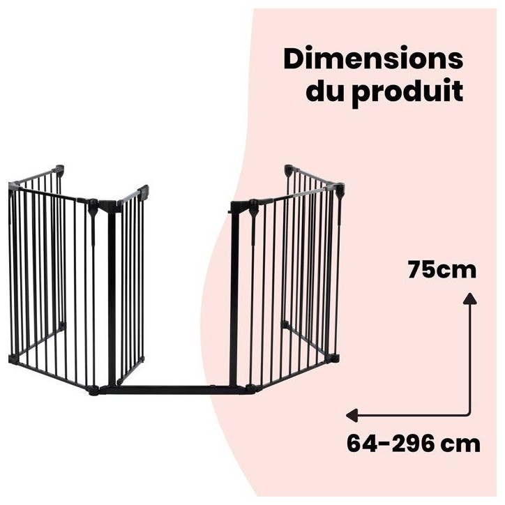 SAFETY 1ST Barriere modulaire 5 panneaux, barriere sécurité extra large 3 m, Ouverture dans les 2 sens, Installation facile, N SAFETY 1ST Barriere modulaire 5 panneaux, barriere sécurité extra large 3 m, Ouverture dans les 2 sens, Installation facile, N