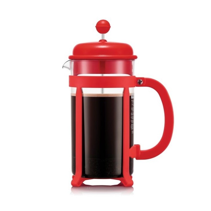 Cafetiere a piston - BODUM - Java - Monture et couvercle en plastique - 8 tasses - 1 l - Rouge Cafetiere a piston - BODUM - Java - Monture et couvercle en plastique - 8 tasses - 1 l - Rouge