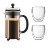BODUM CHAMBORD Set cafetiere a piston - 8 tasses - 1L - Gris - Avec 2