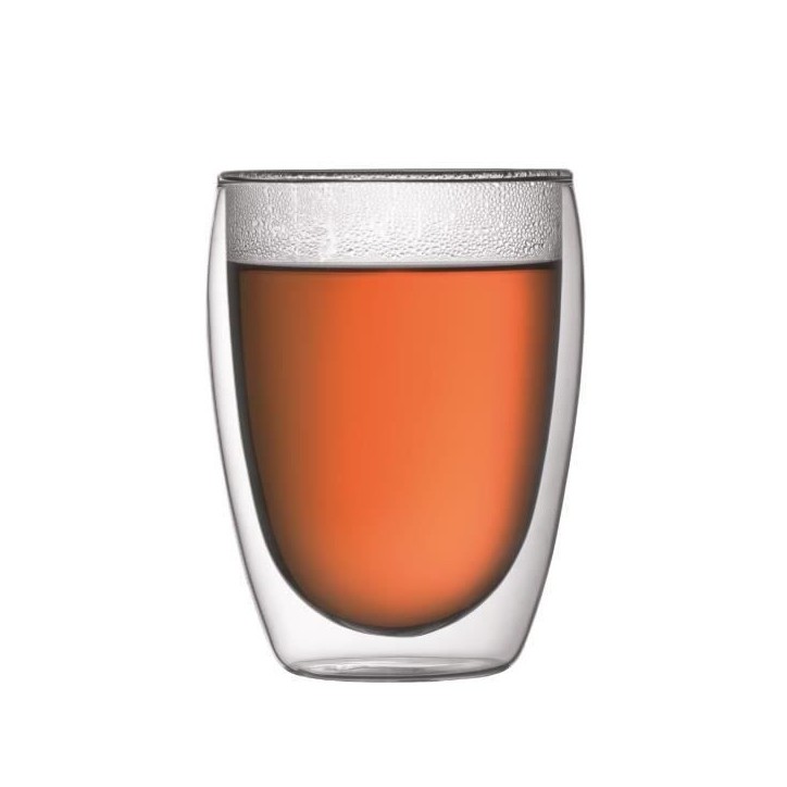 BODUM CHAMBORD Set cafetiere a piston - 8 tasses - 1L - Gris - Avec 2 verres double paroi Pavina 0,35l