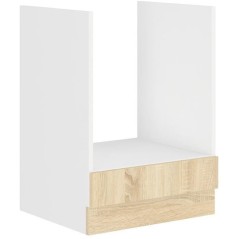 Meuble bas four - Décor chene sonoma - L60xP48xH82 cm - Plan de trava