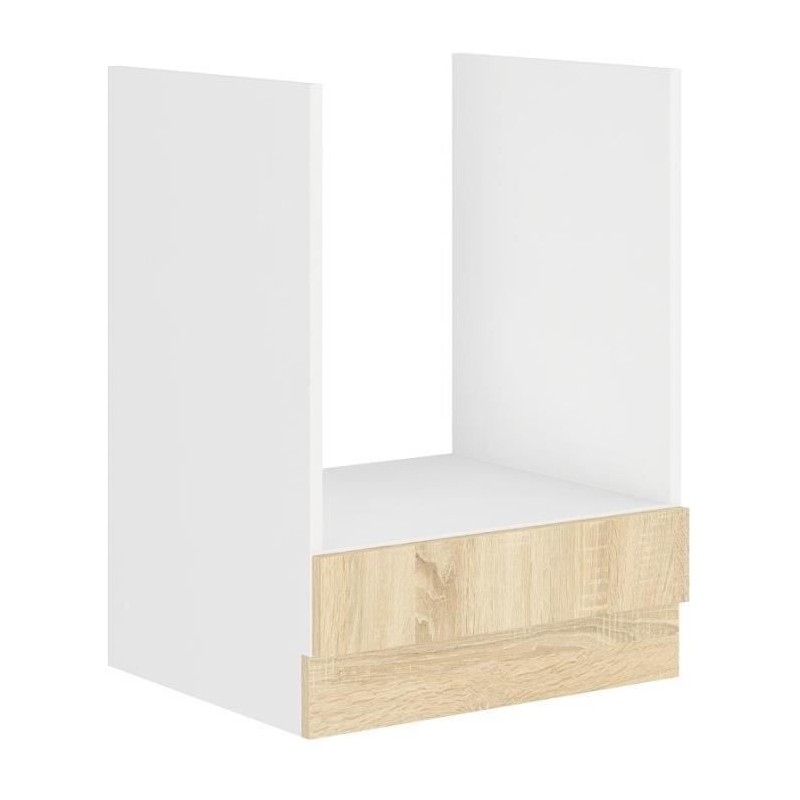 Meuble bas four - Décor chene sonoma - L60xP48xH82 cm - Plan de trava