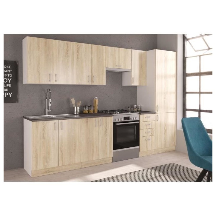Meuble bas four - Décor chene sonoma - L60xP48xH82 cm - Plan de travail non inclus Meuble bas four - Décor chene sonoma - L60xP48xH82 cm - Plan de travail non inclus