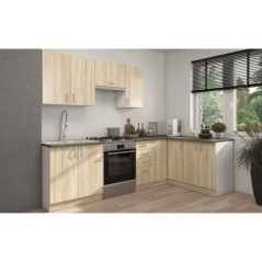 Meuble bas four - Décor chene sonoma - L60xP48xH82 cm - Plan de trava