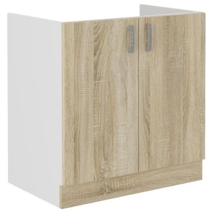 SARA Meuble bas evier - Décor chene sonoma - 2 portes Battantes - L80xP48xH82 cm SARA Meuble bas evier - Décor chene sonoma - 2 portes Battantes - L80xP48xH82 cm
