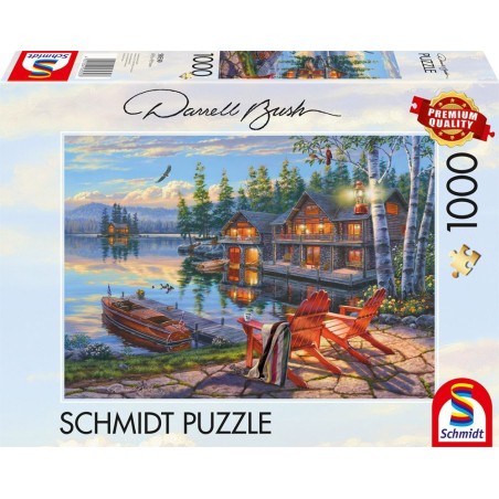 Puzzle - SCHMIDT SPIELE - Sur les rives du lac Loon, New York - 1000 p