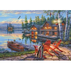 Puzzle - SCHMIDT SPIELE - Sur les rives du lac Loon, New York - 1000 pieces - Des 12 ans