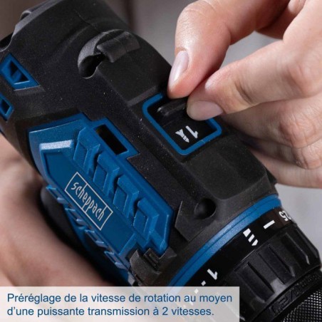 Perceuse visseuse percussion sans fil BC-CD60-X - brushless 60 Nm mandrin 13mm - SCHEPPACH 20V IXES - Batterie 2Ah + chargeur 2.