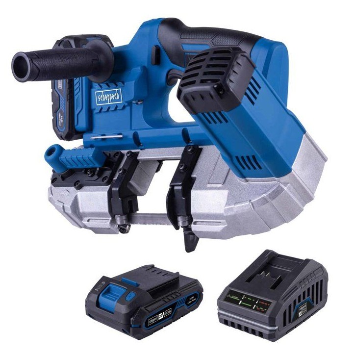 Scie a ruban a métaux sans fil SCHEPPACH - C-MBS635-X - 20V IXES - Batterie 2Ah + chargeur 2.4A